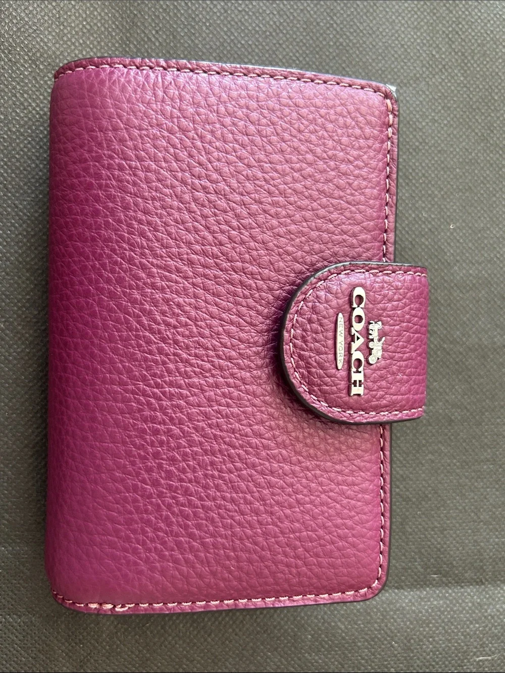 Coach Raspberry-Pink Leather Wallet and Zip Wristlet